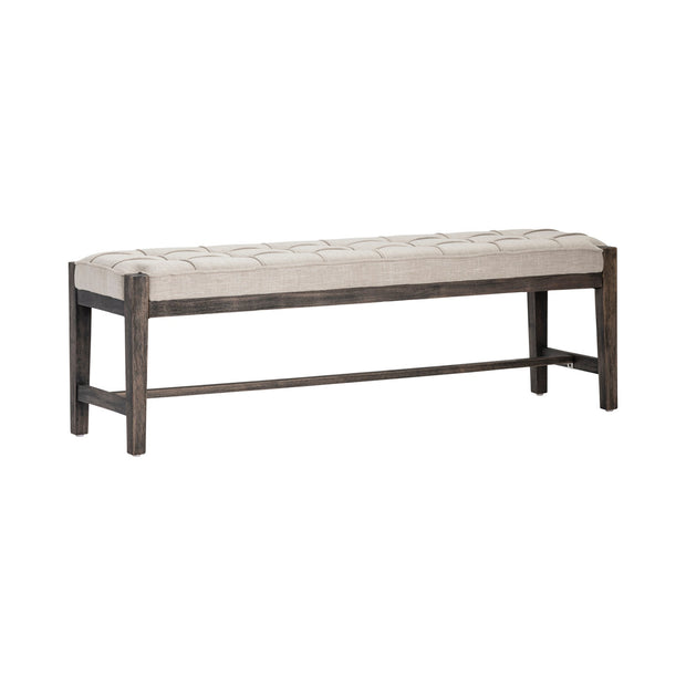 Crestview Collection Dixon Black Bench With Light Gray Cushioned Seat