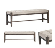 Crestview Collection Dixon Black Bench With Light Gray Cushioned Seat