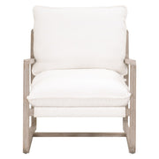 Essentials For Living Hamlin Club Chair ~ LiveSmart Boucle-Snow, Natural Gray Oak