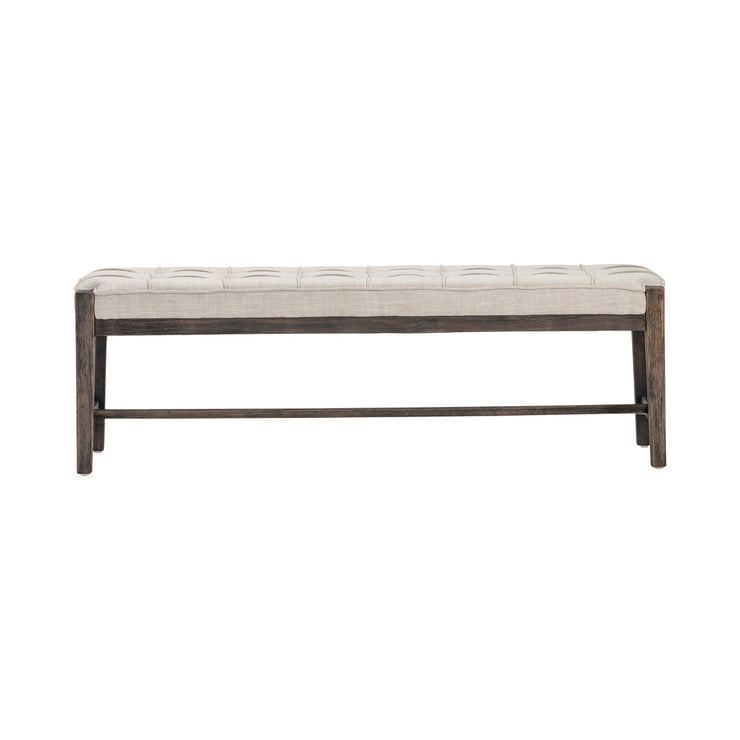 Crestview Collection Dixon Black Bench With Light Gray Cushioned Seat