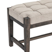 Crestview Collection Dixon Black Bench With Light Gray Cushioned Seat