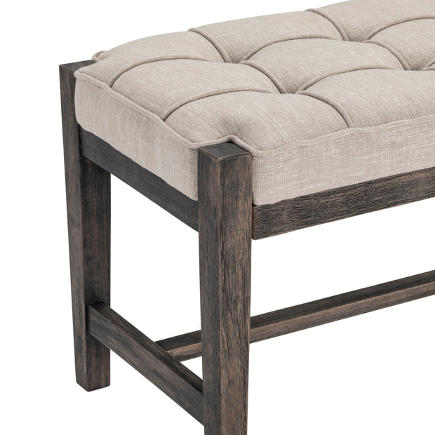 Crestview Collection Dixon Black Bench With Light Gray Cushioned Seat