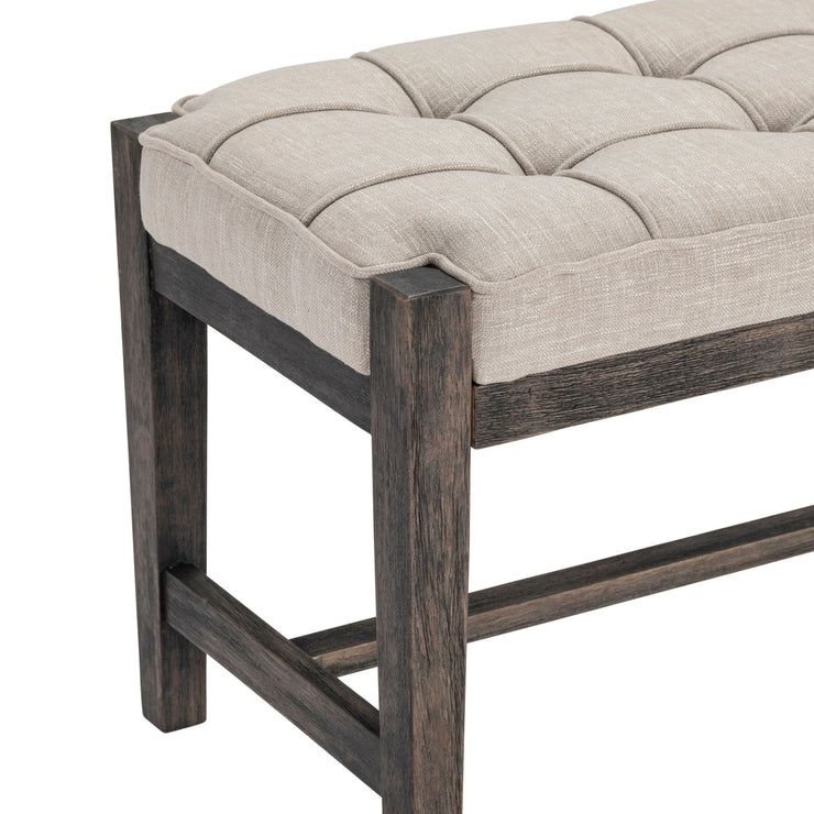 Crestview Collection Dixon Black Bench With Light Gray Cushioned Seat