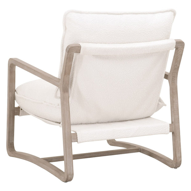 Essentials For Living Hamlin Club Chair ~ LiveSmart Boucle-Snow, Natural Gray Oak