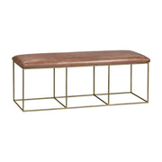 Crestview Collection Hammond Iron and Leather Bench