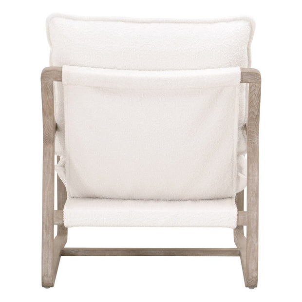 Essentials For Living Hamlin Club Chair ~ LiveSmart Boucle-Snow, Natural Gray Oak