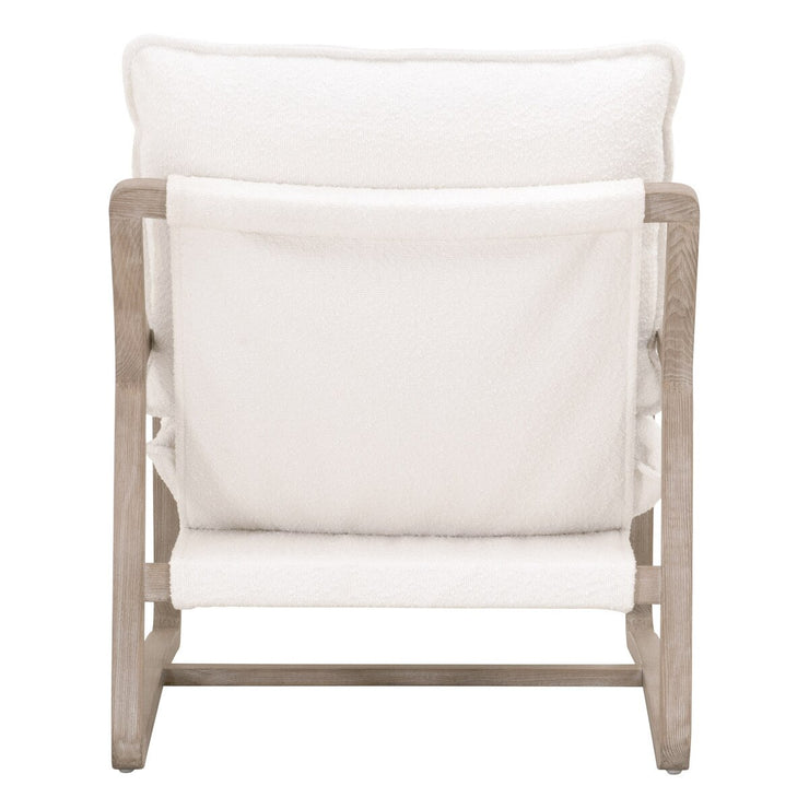 Essentials For Living Hamlin Club Chair ~ LiveSmart Boucle-Snow, Natural Gray Oak