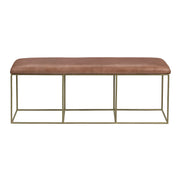Crestview Collection Hammond Iron and Leather Bench
