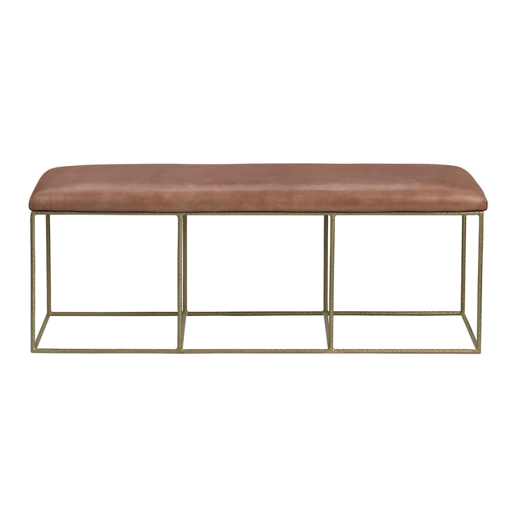 Crestview Collection Hammond Iron and Leather Bench