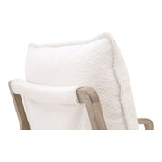 Essentials For Living Hamlin Club Chair ~ LiveSmart Boucle-Snow, Natural Gray Oak