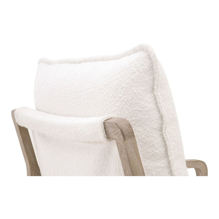 Essentials For Living Hamlin Club Chair ~ LiveSmart Boucle-Snow, Natural Gray Oak