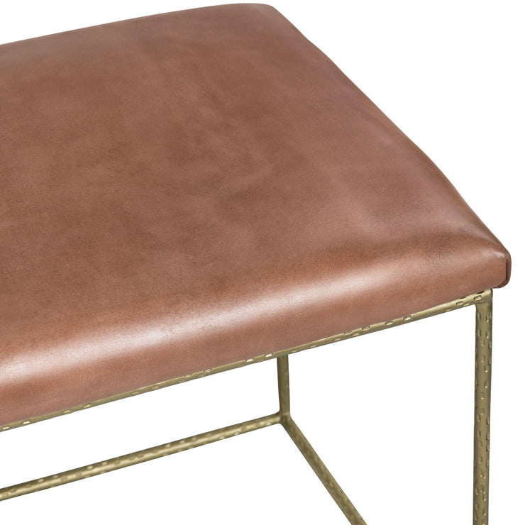 Crestview Collection Hammond Iron and Leather Bench