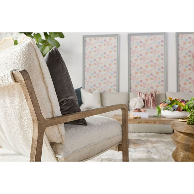 Essentials For Living Hamlin Club Chair ~ LiveSmart Boucle-Snow, Natural Gray Oak