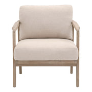 Essentials For Living Harbor Club Chair ~ Flax Linen, White Rope, Smoke Gray Oak