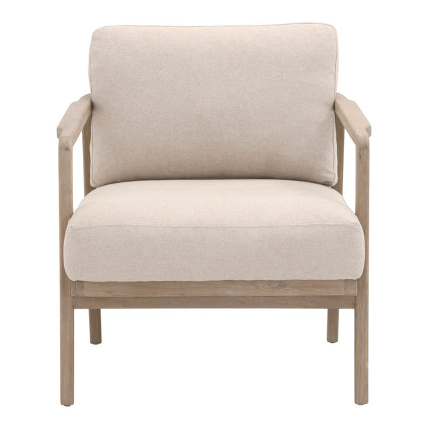 Essentials For Living Harbor Club Chair ~ Flax Linen, White Rope, Smoke Gray Oak