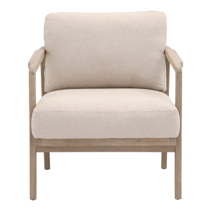 Essentials For Living Harbor Club Chair ~ Flax Linen, White Rope, Smoke Gray Oak