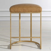 Casa Bella Living Rich Carmel Faux Leather Cushion Counter Stool