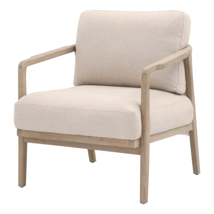 Essentials For Living Harbor Club Chair ~ Flax Linen, White Rope, Smoke Gray Oak