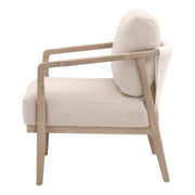 Essentials For Living Harbor Club Chair ~ Flax Linen, White Rope, Smoke Gray Oak