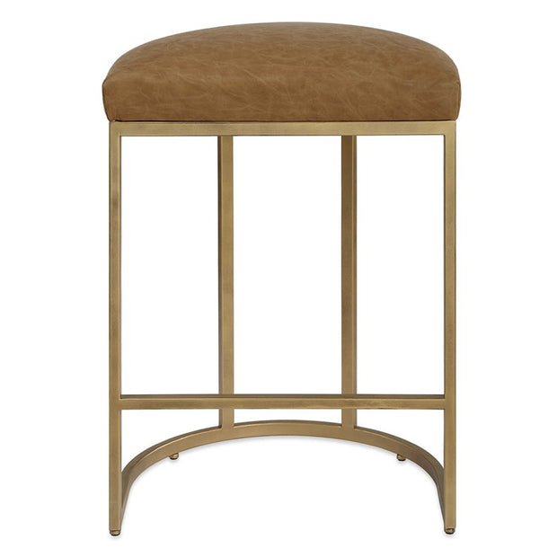 Casa Bella Living Rich Carmel Faux Leather Cushion Counter Stool