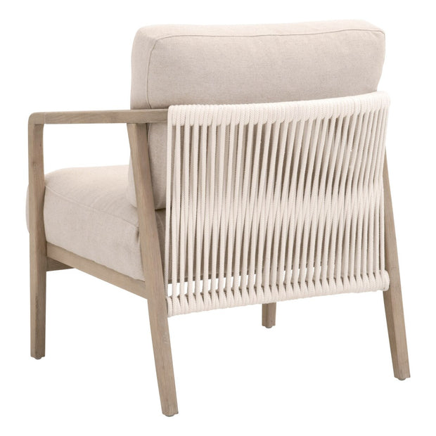 Essentials For Living Harbor Club Chair ~ Flax Linen, White Rope, Smoke Gray Oak