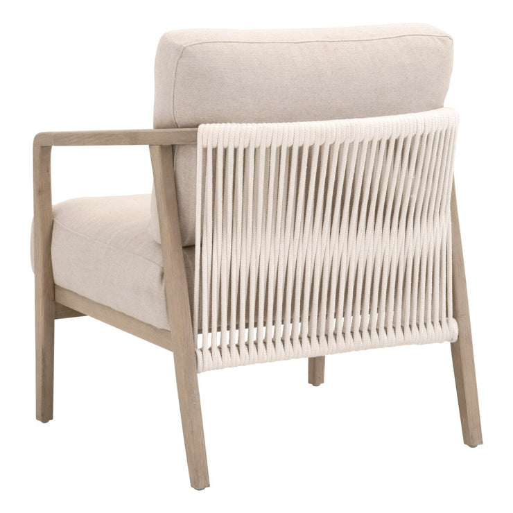 Essentials For Living Harbor Club Chair ~ Flax Linen, White Rope, Smoke Gray Oak