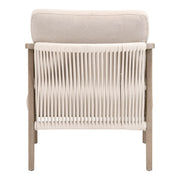 Essentials For Living Harbor Club Chair ~ Flax Linen, White Rope, Smoke Gray Oak