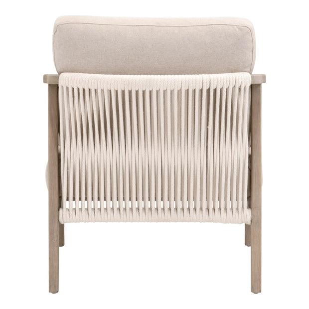 Essentials For Living Harbor Club Chair ~ Flax Linen, White Rope, Smoke Gray Oak