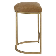 Casa Bella Living Rich Carmel Faux Leather Cushion Counter Stool