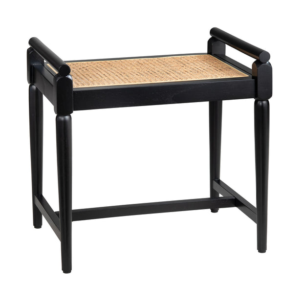 Crestview Collection Port Royal Black Rattan Accent Bench
