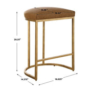 Casa Bella Living Rich Carmel Faux Leather Cushion Counter Stool