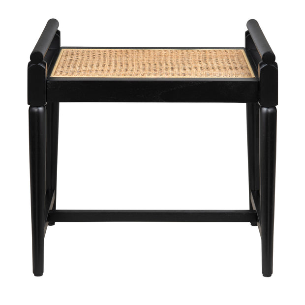 Crestview Collection Port Royal Black Rattan Accent Bench