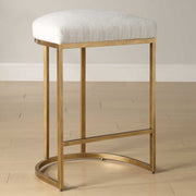 Casa Bella Living Light Cream Cushion Iron Brushed Brass High Counter Stool