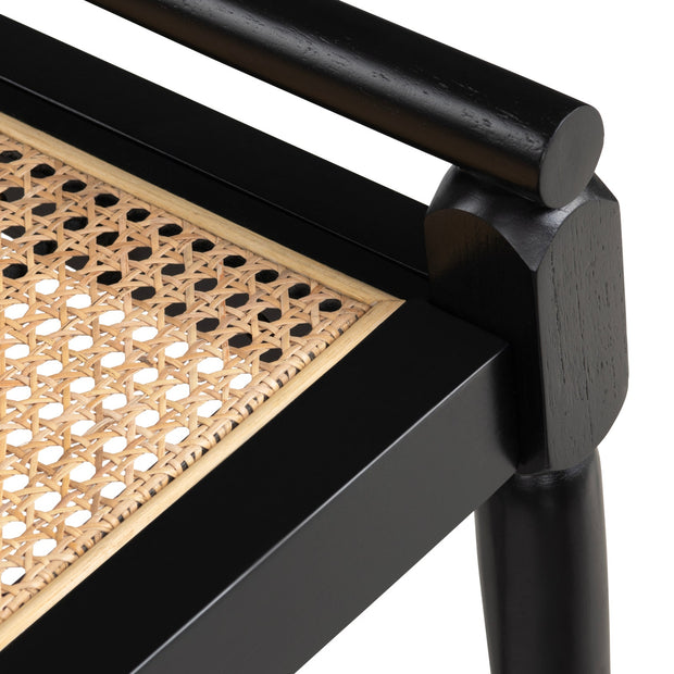 Crestview Collection Port Royal Black Rattan Accent Bench