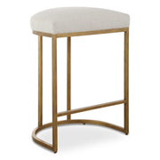Casa Bella Living Light Cream Cushion Iron Brushed Brass High Counter Stool