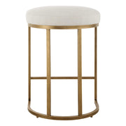 Casa Bella Living Light Cream Cushion Iron Brushed Brass High Counter Stool