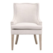 Essentials For Living Henning Accent Chair~ Performance Bisque French Linen, Natural Gray Ash