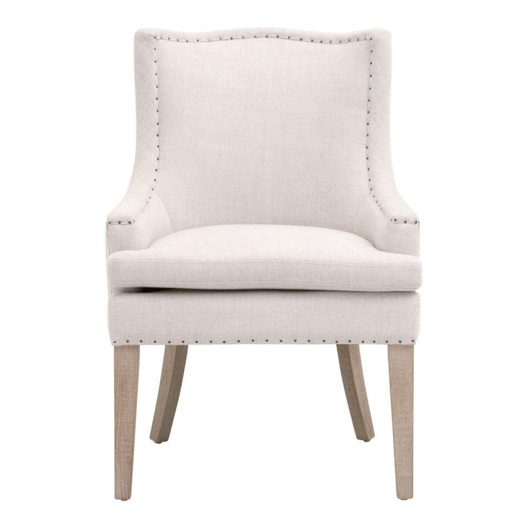 Essentials For Living Henning Accent Chair~ Performance Bisque French Linen, Natural Gray Ash