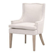 Essentials For Living Henning Accent Chair~ Performance Bisque French Linen, Natural Gray Ash