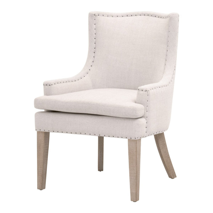 Essentials For Living Henning Accent Chair~ Performance Bisque French Linen, Natural Gray Ash