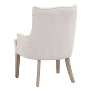 Essentials For Living Henning Accent Chair~ Performance Bisque French Linen, Natural Gray Ash