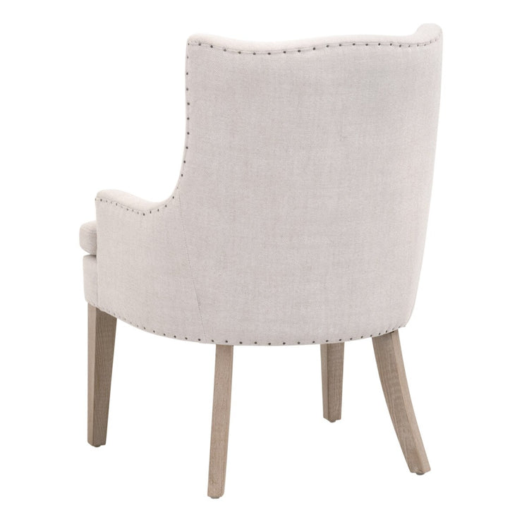 Essentials For Living Henning Accent Chair~ Performance Bisque French Linen, Natural Gray Ash