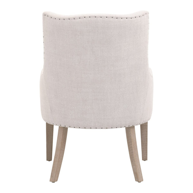 Essentials For Living Henning Accent Chair~ Performance Bisque French Linen, Natural Gray Ash
