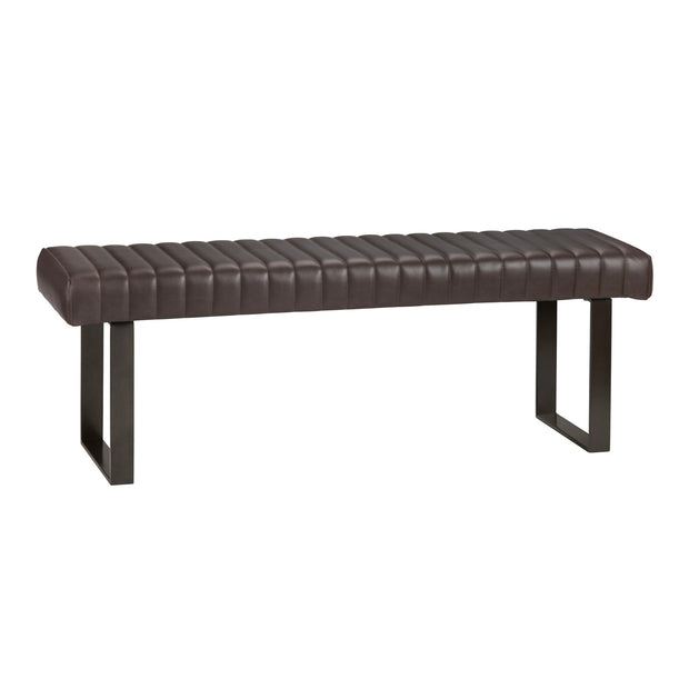 Crestview Collection Rutledge Vegan Brown Leather Bench