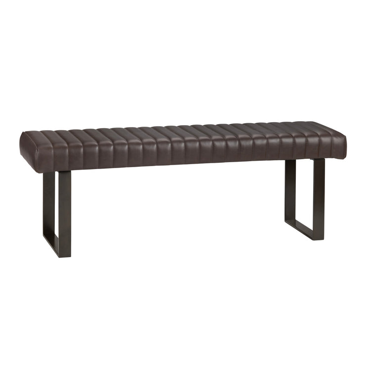 Crestview Collection Rutledge Vegan Brown Leather Bench
