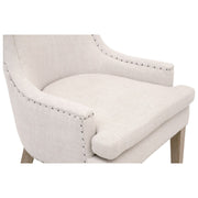 Essentials For Living Henning Accent Chair~ Performance Bisque French Linen, Natural Gray Ash