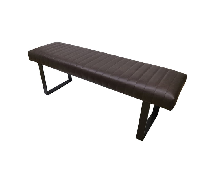 Crestview Collection Rutledge Vegan Brown Leather Bench