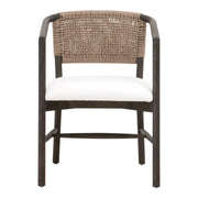 Essentials For Living Juxaposition Accent Chair~ LiveSmart Peyton-Pearl, Matte Brown Oak, Jute Twine