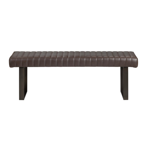 Crestview Collection Rutledge Vegan Brown Leather Bench