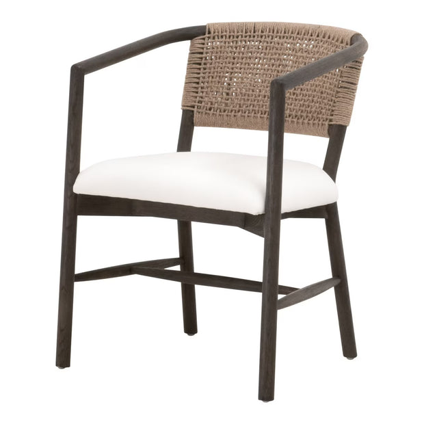 Essentials For Living Juxaposition Accent Chair~ LiveSmart Peyton-Pearl, Matte Brown Oak, Jute Twine